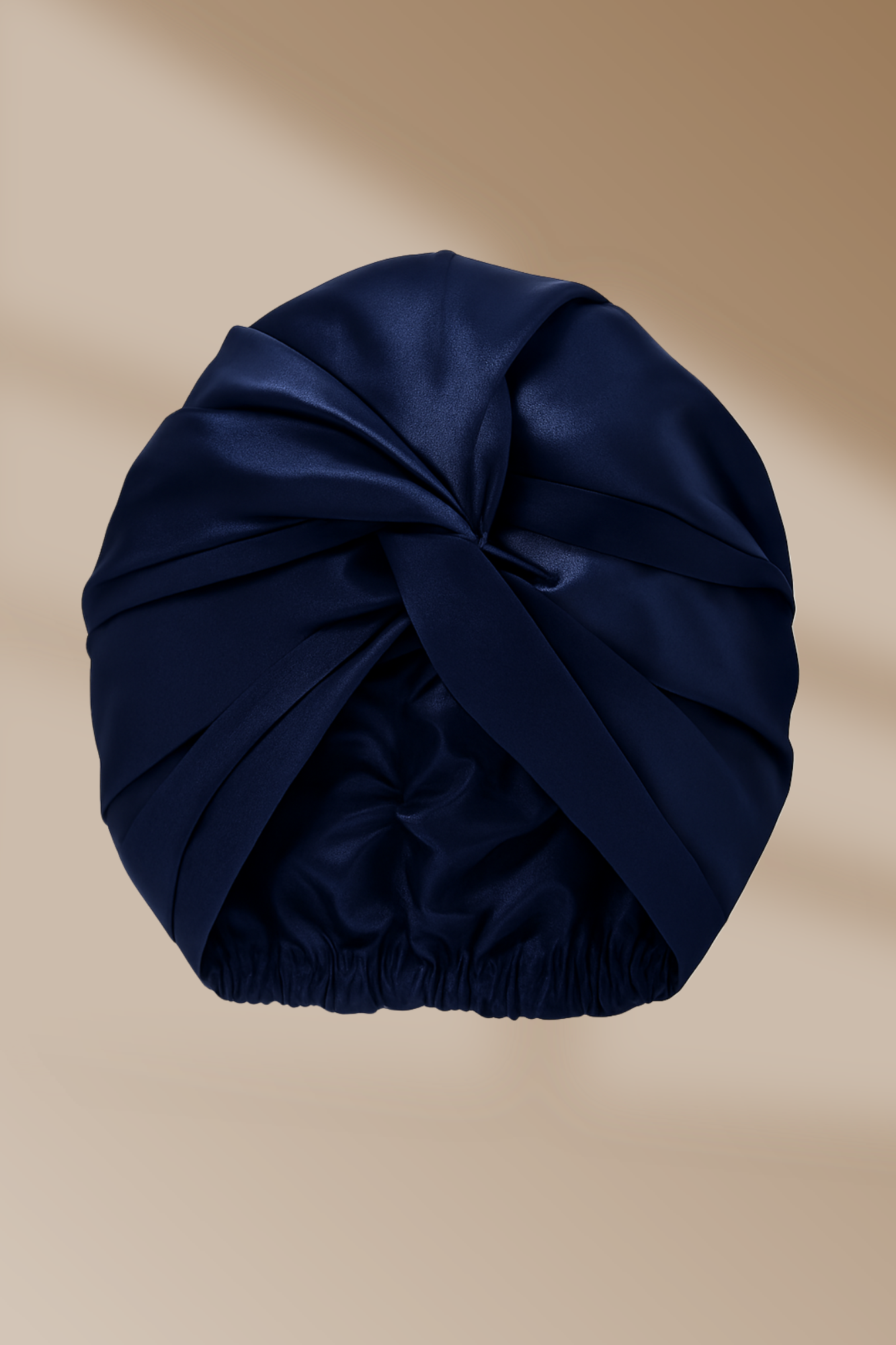 Midnight blue zijden bonnet met elegante twist – haarvriendelijke nachtbescherming van Empowherment
