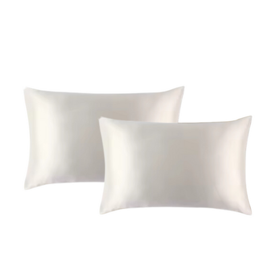 Voordeelset van twee ivoorkleurige zijden kussenslopen – luxe slaapcomfort voor vrouwen in Nederland met Empowherment

